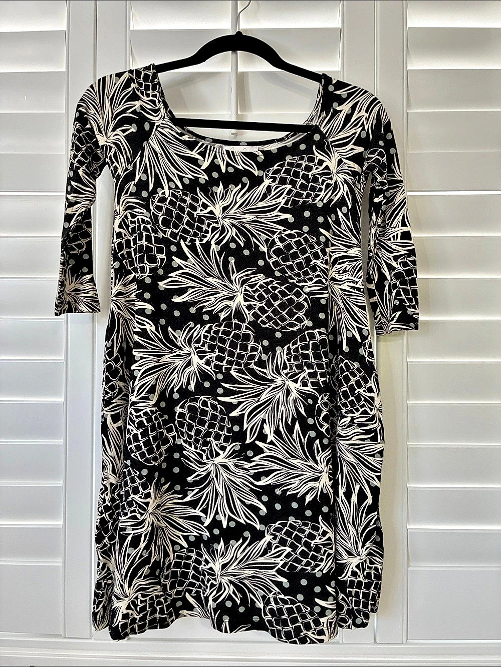 Ava Sky Floral Midi Dress in Black & White Size XS Like New